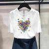 Asian Size-Print Ladies Female T Love Heart Butterfly Trend Cute Clothing Casual Women's Summer Top Graphic Tee Fashion Short Sleeve T-shirt