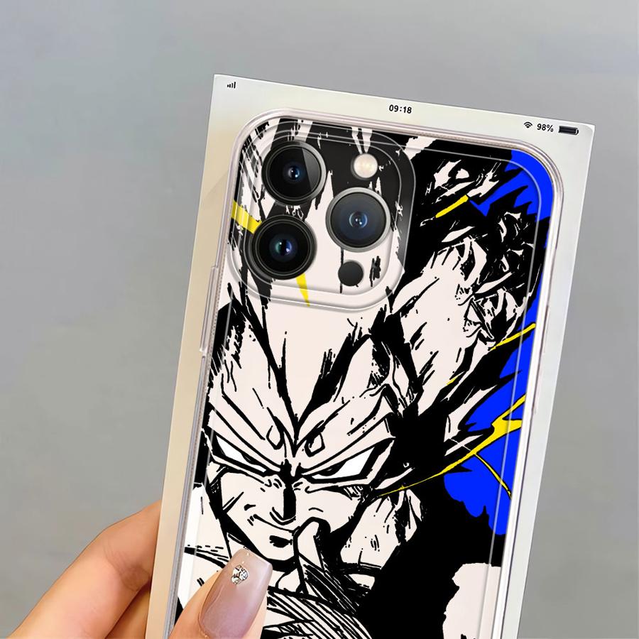 Чехол для iPhone 17 Pro Max 15 7 8 11 16 14 Plus Air 12 Mini 13 Pro XS Max XR Мягкий чехол для телефона Драконий шар Сон Гоку Веджета