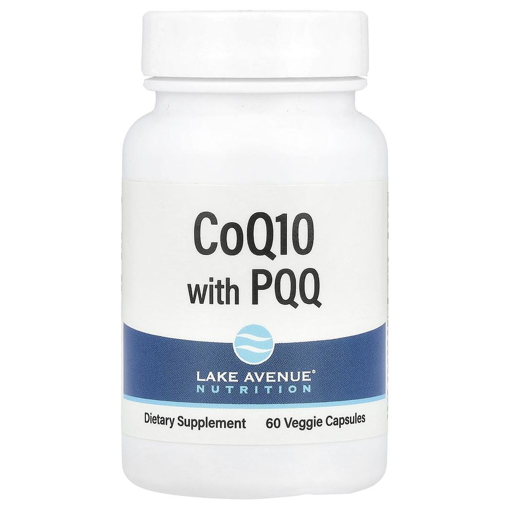 Lake Avenue Nutrition CoQ10 with PQQ, 100 Mg, 60 Veggie Capsules