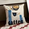 Creative Coffee Illustration Cushion Cover Reversible Soft Durable Pillow Cover Home  Car MultiScene Use for Daily Comfort