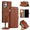 Wrist Strap Phone Case for Galaxy S25 Ultra S24 FE S23 S22 S21 S20 Plus A55 A35 A15 A54 Wallet Card Slots Mirror Cover