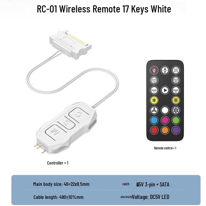 3-pin ARGB контроллер вентиляторов 5В с пультом ДУ и хабом синхронизации для корпусов ПК