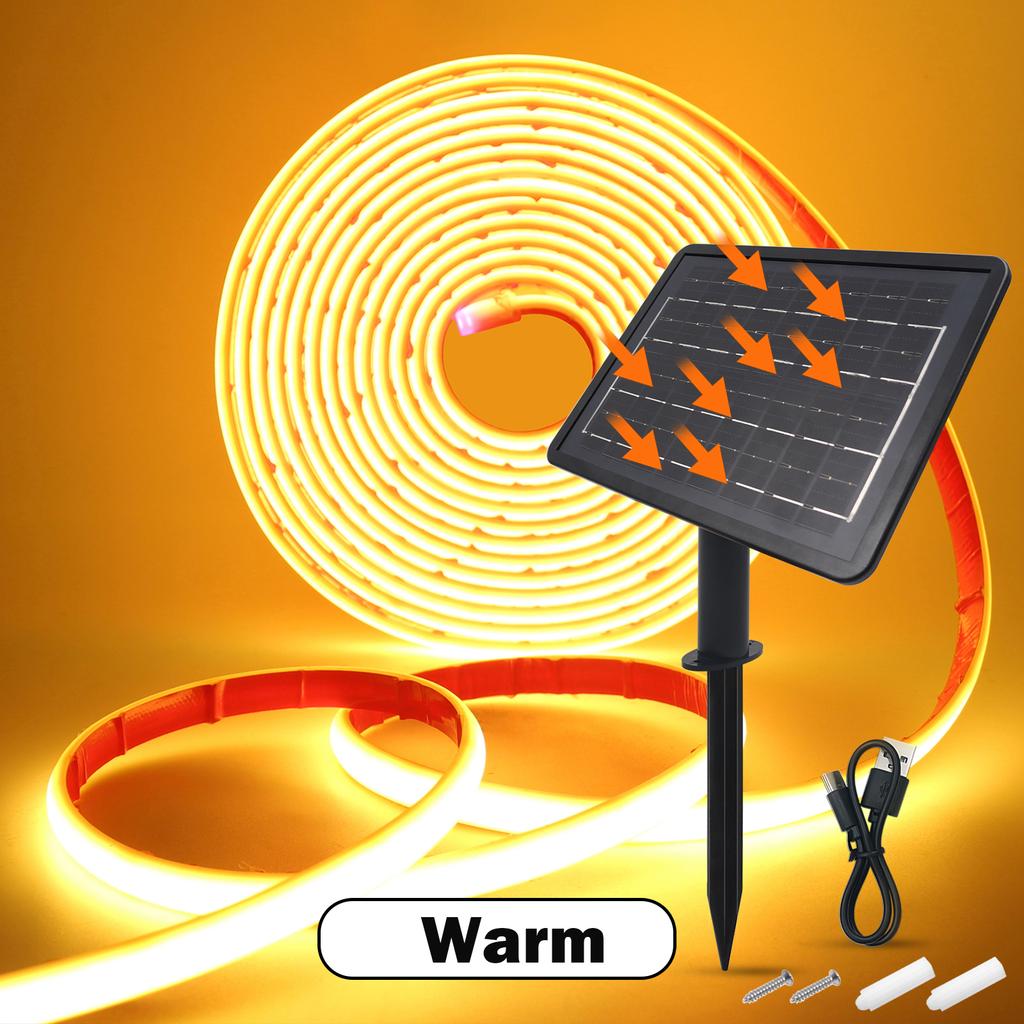 Солнечная COB Неоновая Лента DC24V IP68 Водонепроницаемая 320 светодиодов/м Красный/Желтый/Синий/Белый Гибкая Лента Световой Шнур Диммируемое Линейное Освещение