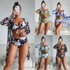 Jinrui 2024 High-End Sexy Multi-Color Print Bikini Three-Piece Swimsuit for Women