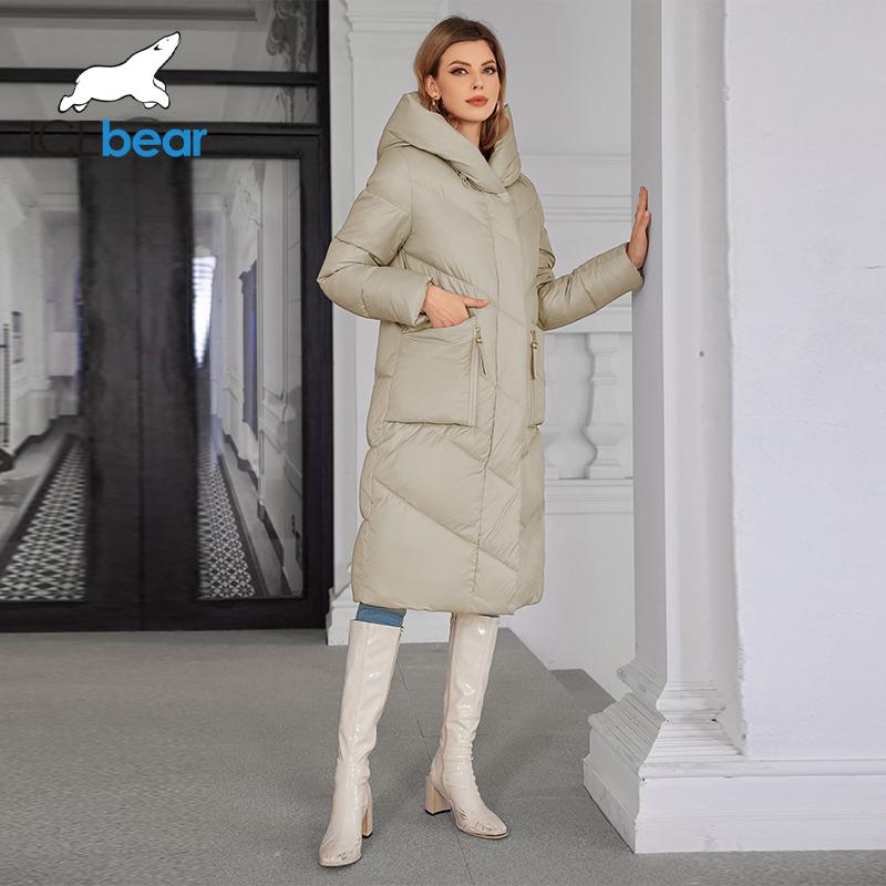 Женская теплая мягкая куртка-пуховик с большим карманом на молнии, женская утепленная куртка-парка