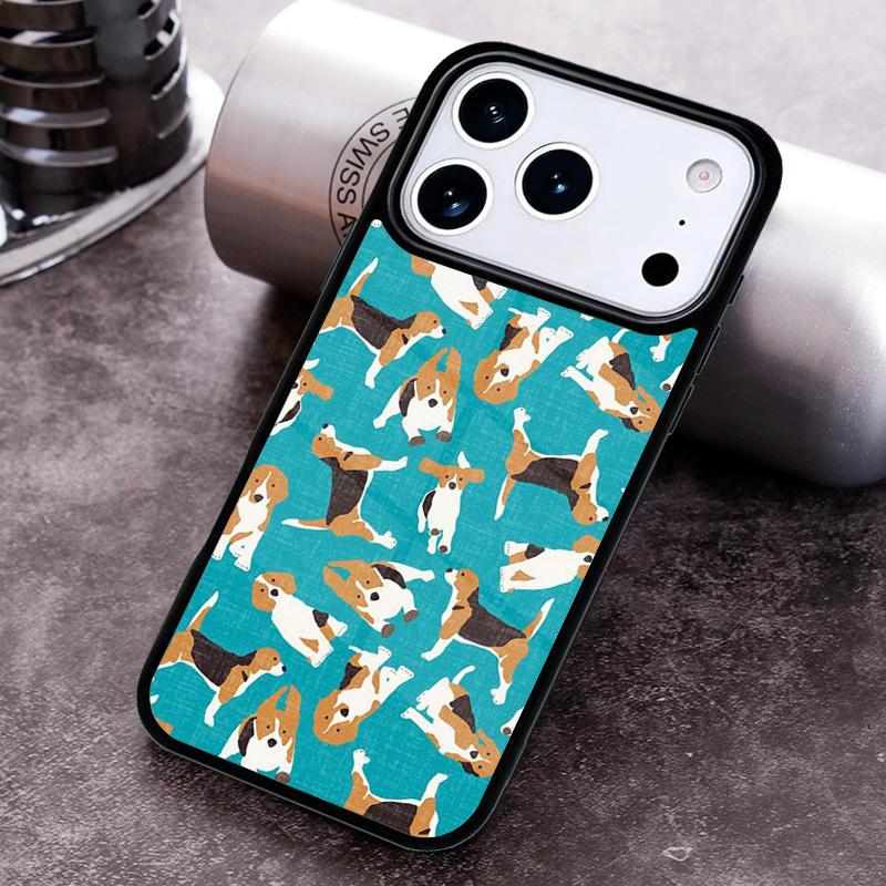 Чехол для телефона с рисунком Бигля и цветами Для iPhone 17 16 15 14 13 12 11 Pro Max Plus 17Air Мягкий силиконовый чехол