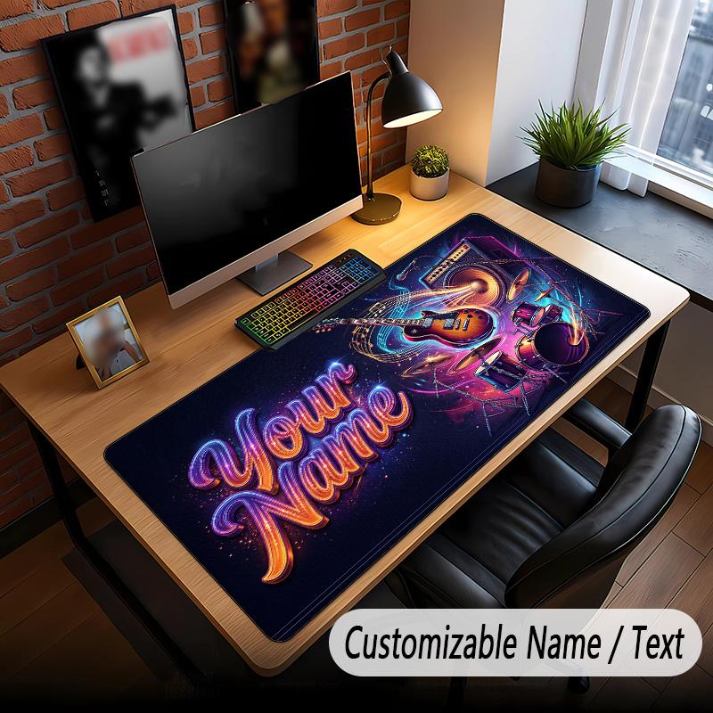Music General Theme Custom Mouse Pad Personalized With Name Text Customized Desk Mat For Office Home Decor