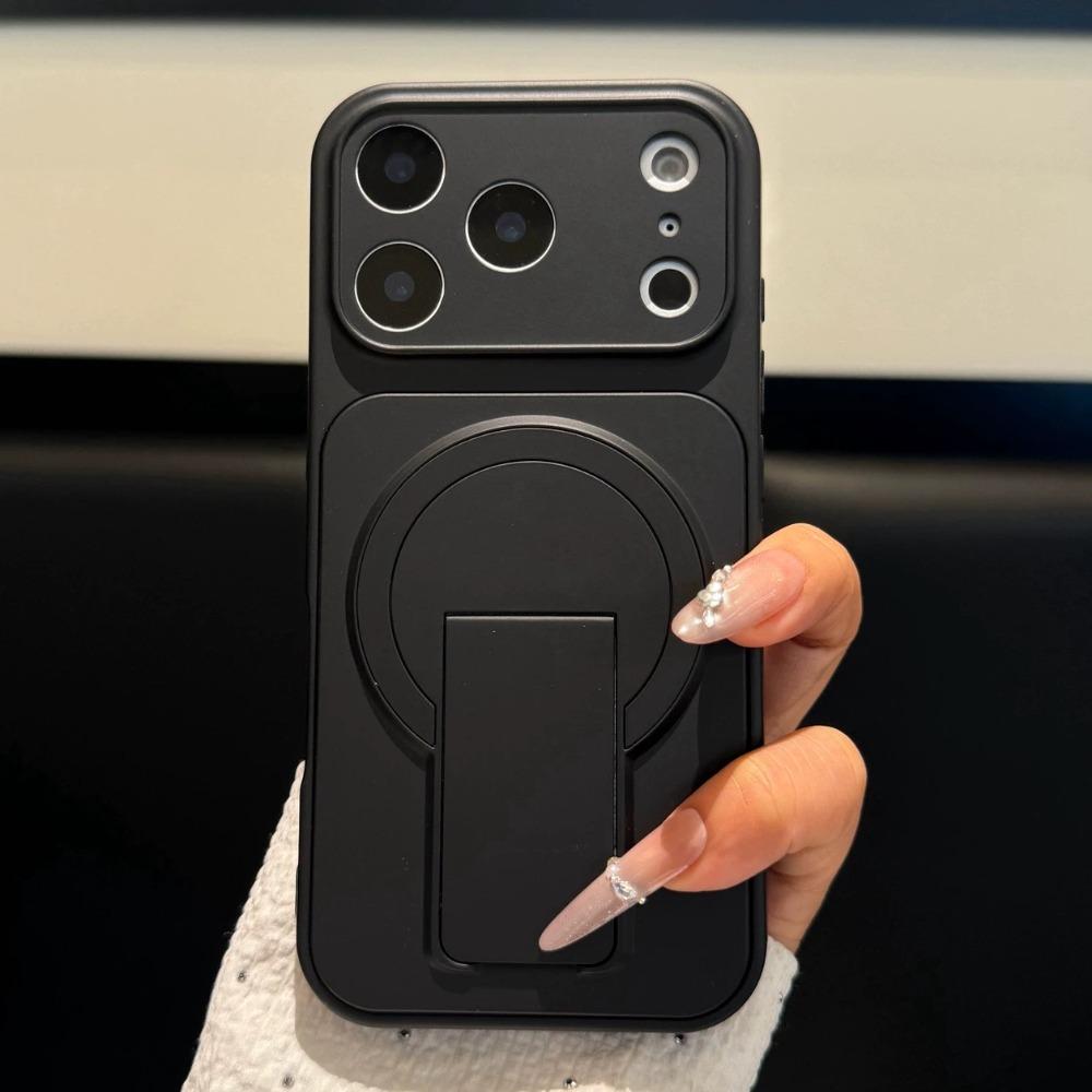 Luxury For Magsafe Magnetic Folding Stand Matte Phone Case For Air 17 E 16 15 14 13 12 Pro Max Plus Lens Protect Cover