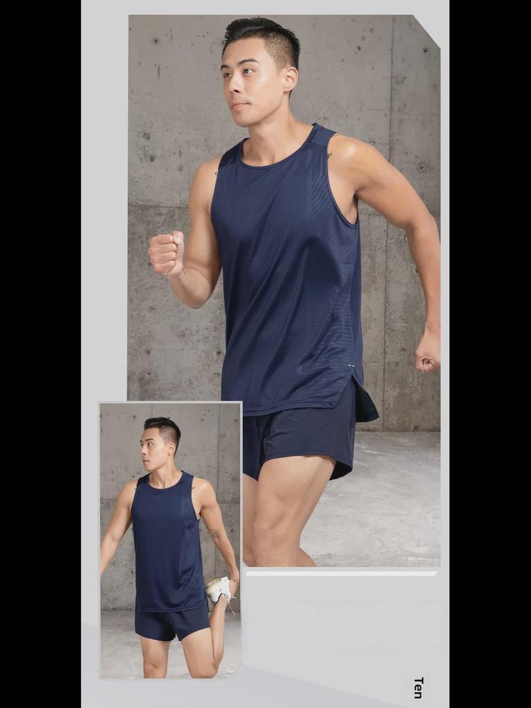 Мужской летний быстросохнущий жилет для бега Ice Silk — дышащий, бесшовный, впитывающий пот, удобный.