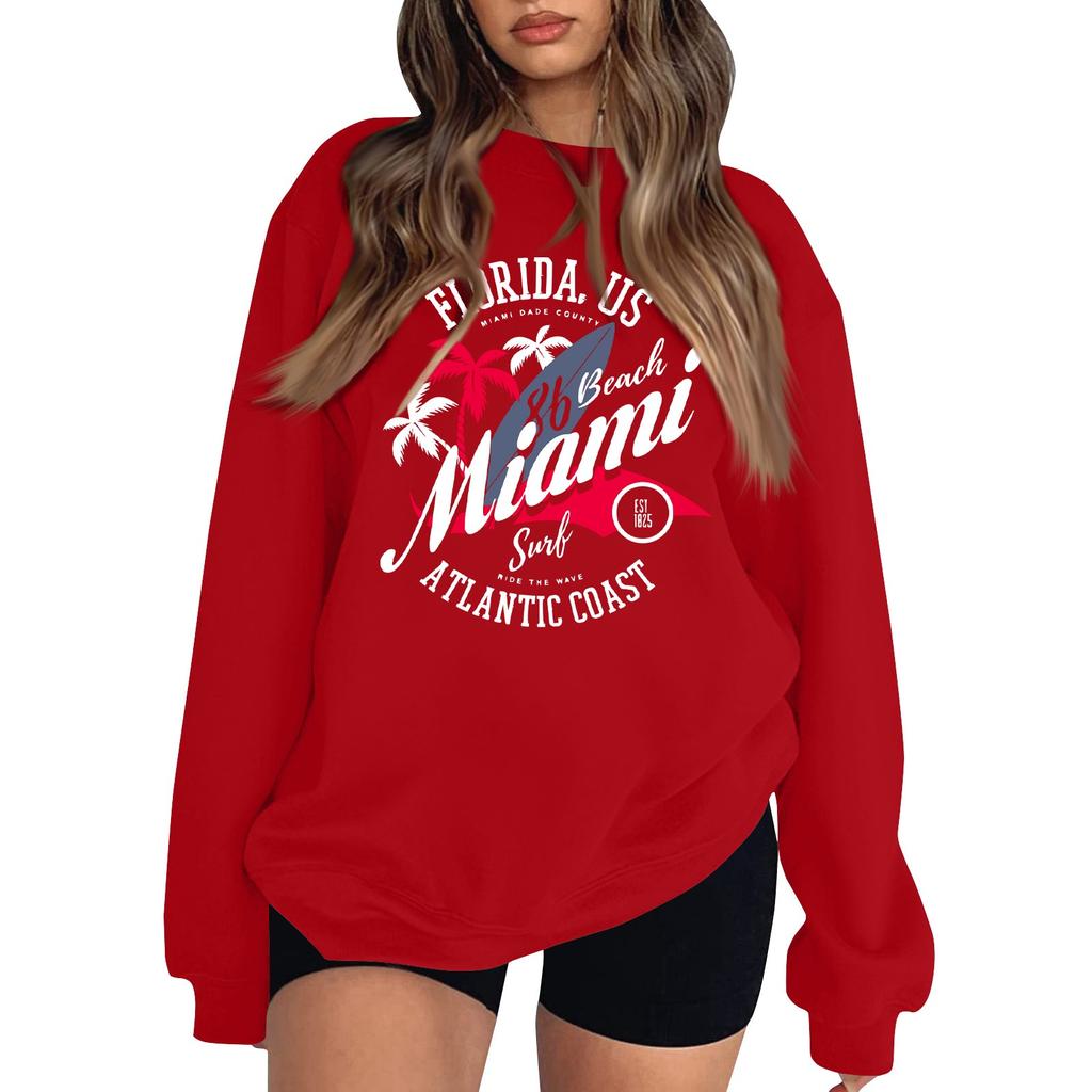 Женская повседневная модная блузка с длинным рукавом и круглым вырезом с принтом и пуловером