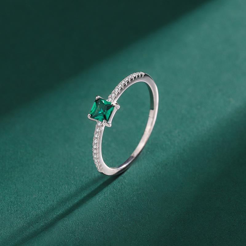 Классическое кольцо с двенадцатью звездами, красочное квадратное кольцо с полным цирконом для женщин, оригинальное стерлинговое серебро, подарок на день Святого Валентина, ювелирные изделия