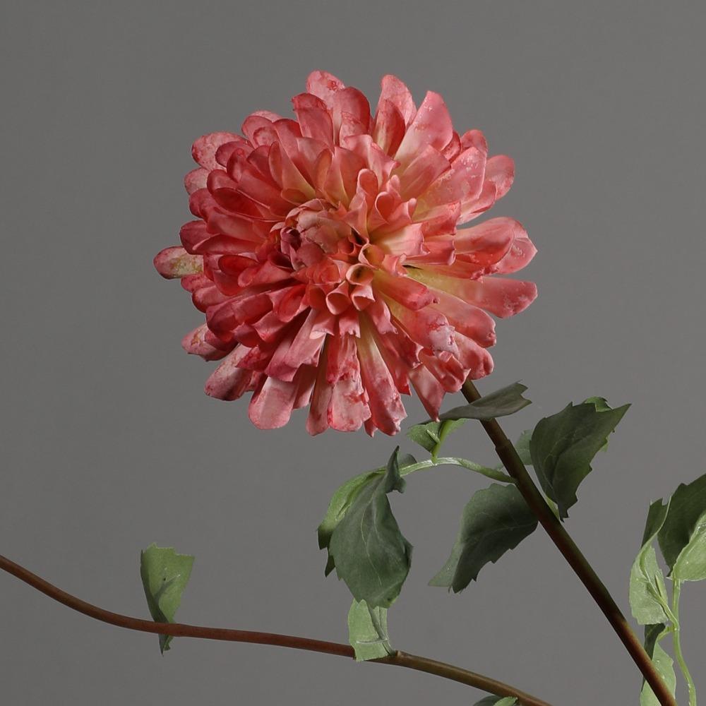 2 Heads Simulation Dahlia Flowers 80cm Silk Fake Flowers Garden Decor