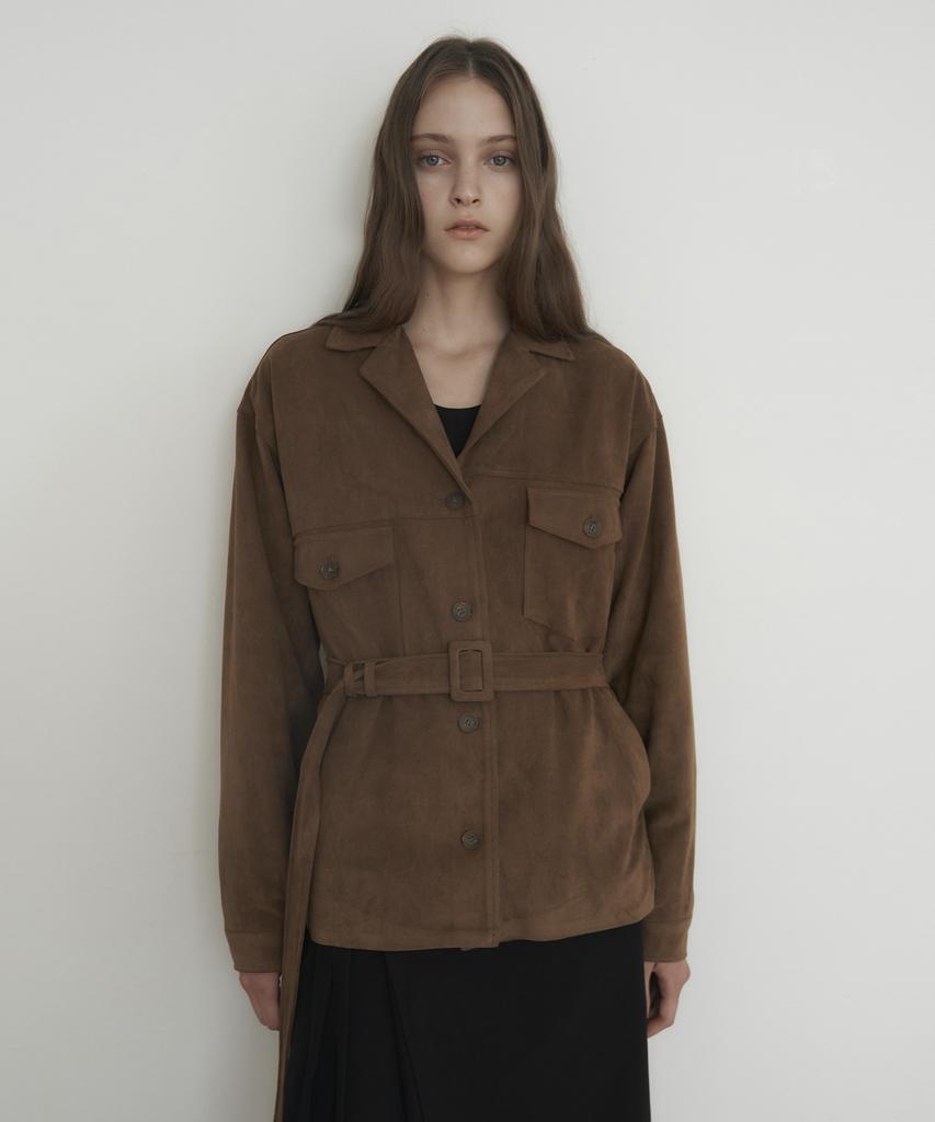Morceau Par Morceau Suede Strap Jacket [Brown]