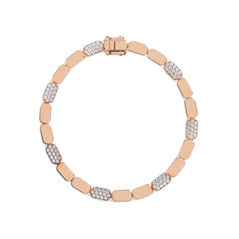 APM Monaco Square connected synthetic cubic zirconia alloy plated with 18k gold bracelet women's rose gold PB5343OX
