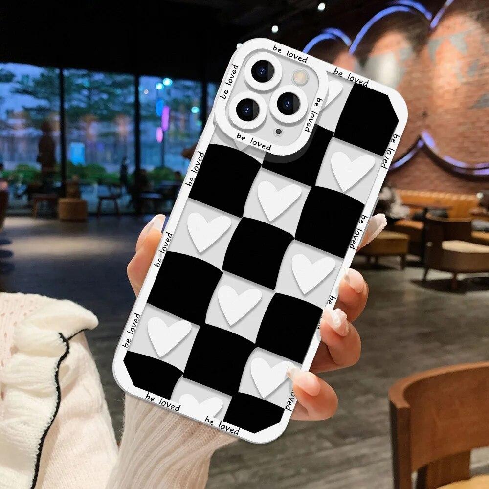 Чехол для телефона с сердечком для iPhone 15 Pro, чехол для iPhone 11 12 13 14 Pro Max Mini XR XS X 7 8 Plus SE, прозрачный мягкий чехол Fundas