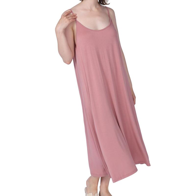 Женские ночные рубашки больших размеров, летние модальные ночные рубашки на бретельках средней длины, одежда для сна большого размера для женщин