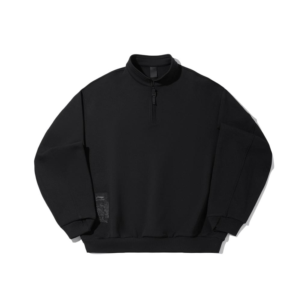 Li Ning Серия Кунг-фу Однотонный Стойка Воротник Универсальный Повседневный Свободный Свитшот Мужской свитшот AWDV591-2