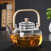 1000ml Large-capacity Steaming Boiling Dual-purpose Handle Teapot Heat-resistant Thickened Glass Teapot Tea Pot Kettle Tea Set