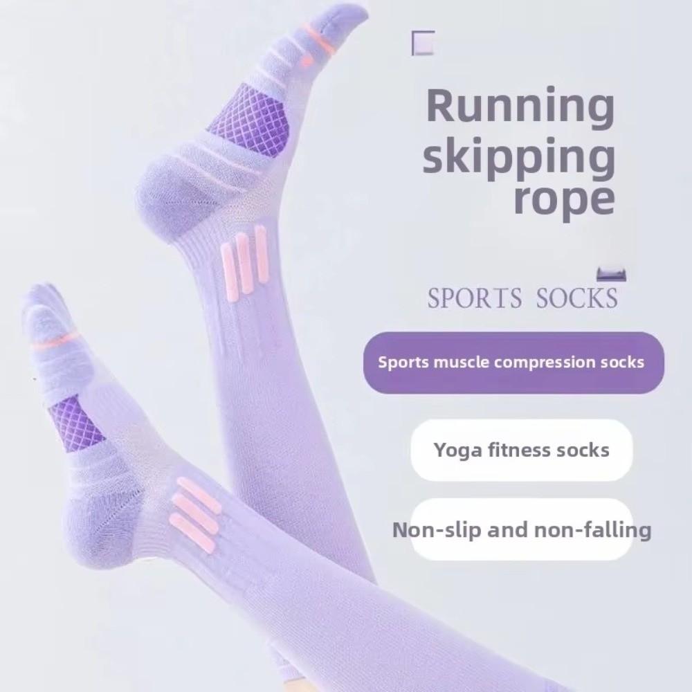 Compression Fitness Long Tube Socks Anti-slip Running Skipping Yoga Socks For Running Jump