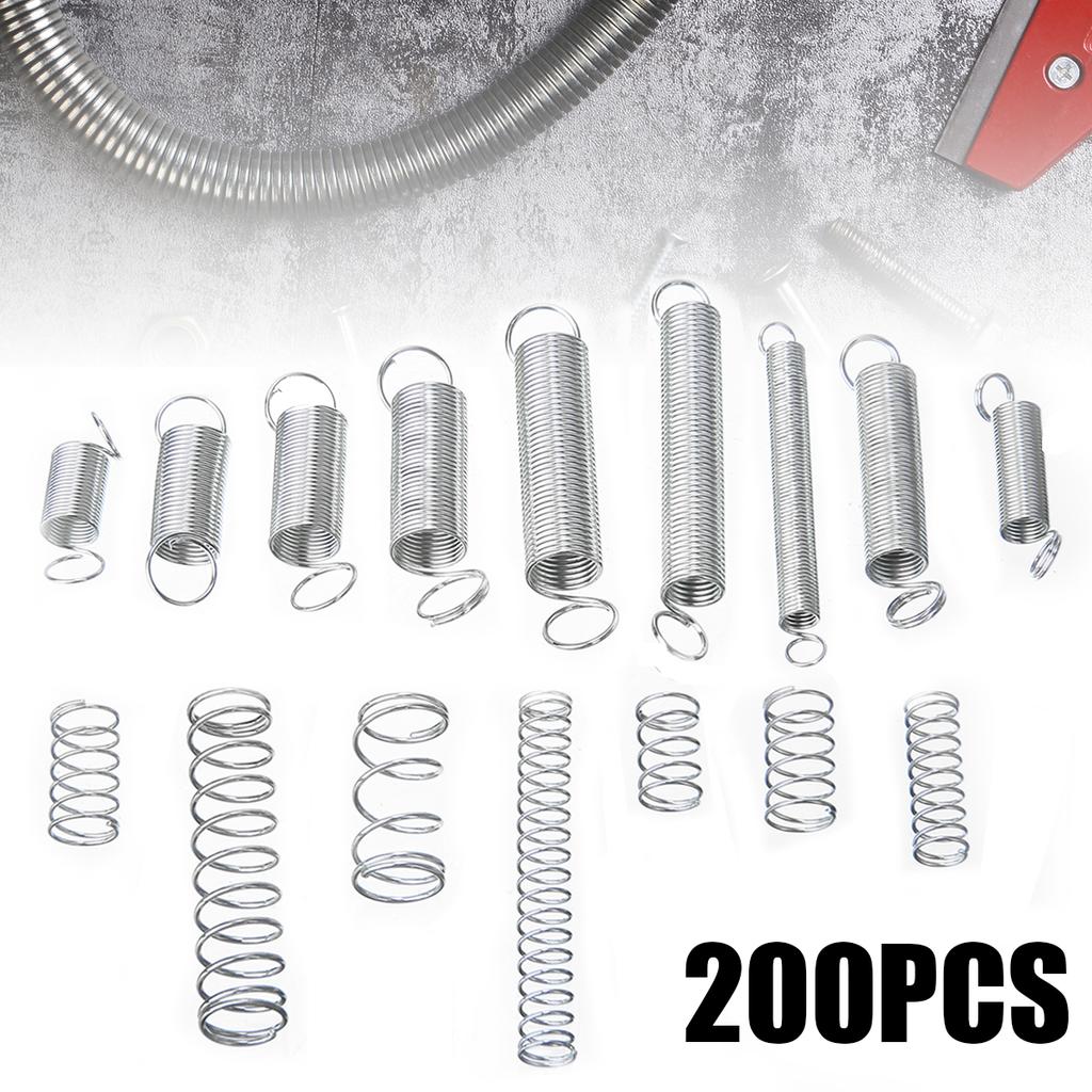 200pcs New 20 Size Compression Spring Tension Galvanized Springs Assortment Kit