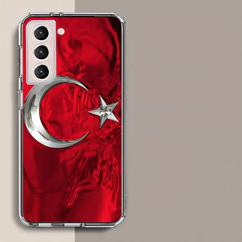 Turkey Turkish Flag Phone Case For Samsung Galaxy S25 Edge S24 S23 FE S21 S20 Plus S22 S26 Ultra Cover Clear Cases TPU Capa Shel