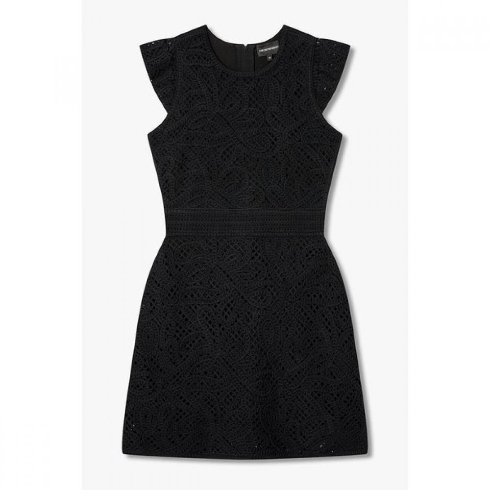 Emporio Armani Women Macrame Effect Corneli Embroidered Dress A526112515