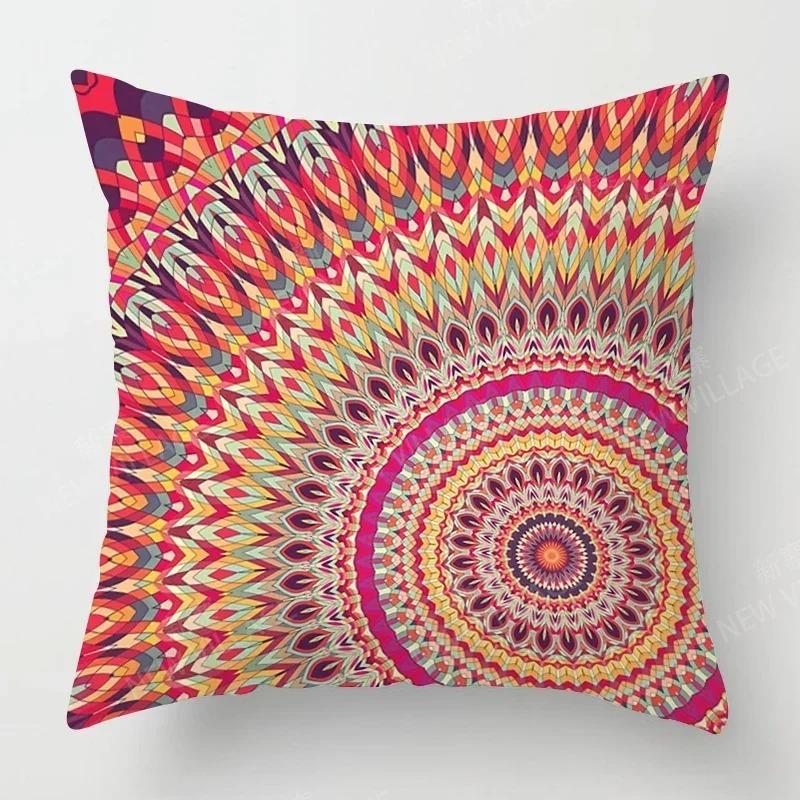 Bohemian patterns throw pillow cover with short plush print for living room sofa decoration cushion cover pillow covers