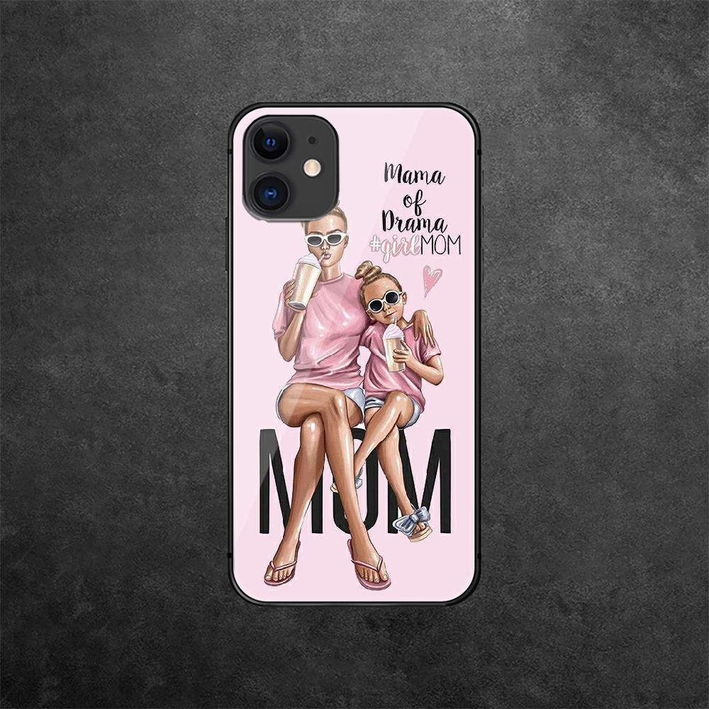 Чехол для телефона из закаленного стекла для мамы и ребенка, мамы для iPhone Samsung Galaxy OnePlus Oppo Xiaomi Redmi Note SA 7 8 9 10 11 12 13 14 20 21 22 53 Pro Max Ultra