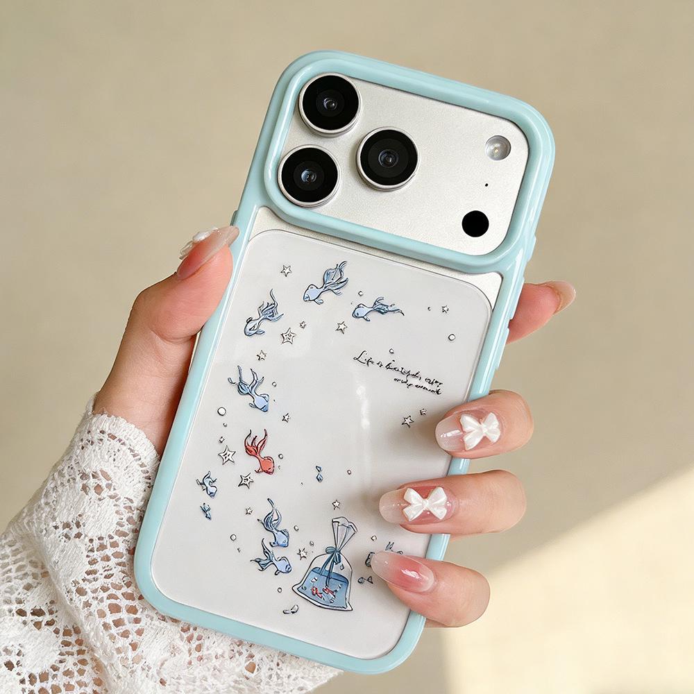Прозрачный противоударный чехол для телефона Star Blue Little Fish для iPhone 17 Pro Max/16/15.