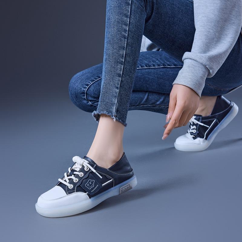 Белые туфли из натуральной кожи Повседневные белые туфли Туфли на плоской подошве