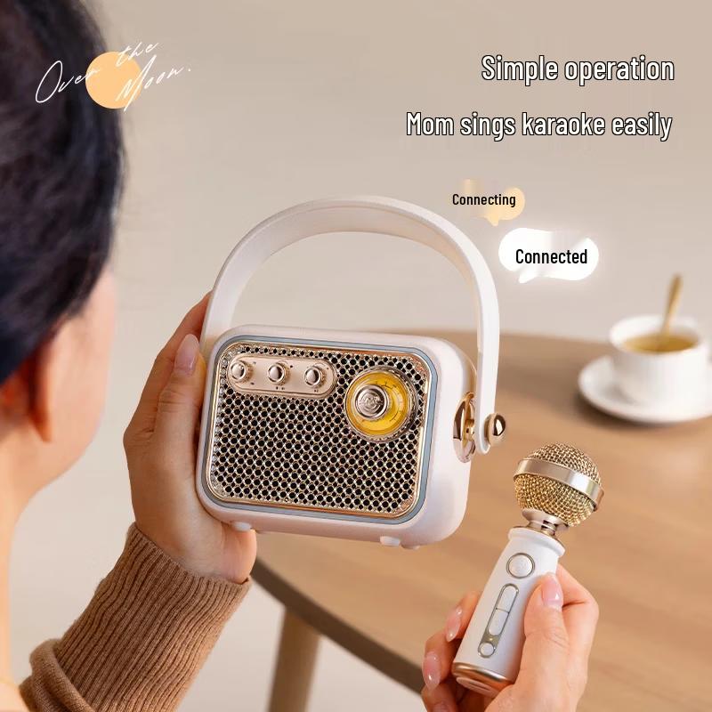 Портативная караоке-колонка Bluetooth Elvis Radio M1K с двумя микрофонами (Китайская версия)