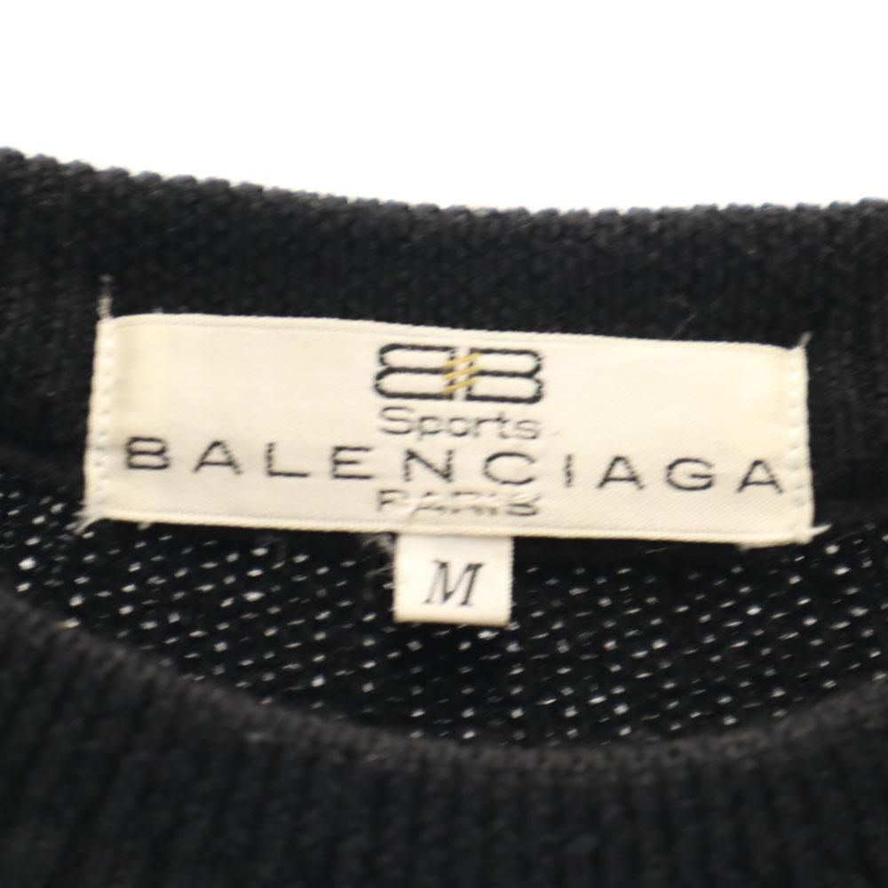 BALENCIAGA SPORT 90-х годов Старый свитер с длинным рукавом M черный трикотаж Мужской Б/у