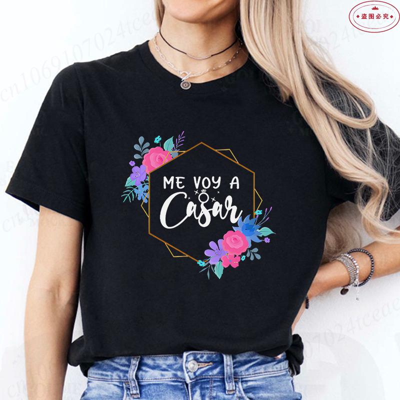 Spanish Girl Bachelorette Party Matching Tshirts Team Bride Wreath Print Short Sleeve O Neck Tees Tops For Single Farewell