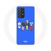 Case for Samsung Galaxy A52 BTS BT21 Tata Chimmy Cooky Rj Koya Shooky And Mang Play Music Blue Background
