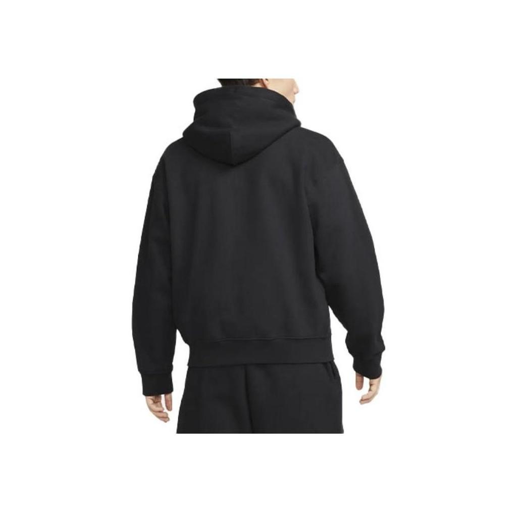 Nike Мужская спортивная куртка с капюшоном на молнии, вышитый логотип, подкладка из мягкого флиса, стандартный крой, повседневная спортивная верхняя одежда, черный DR0404-010