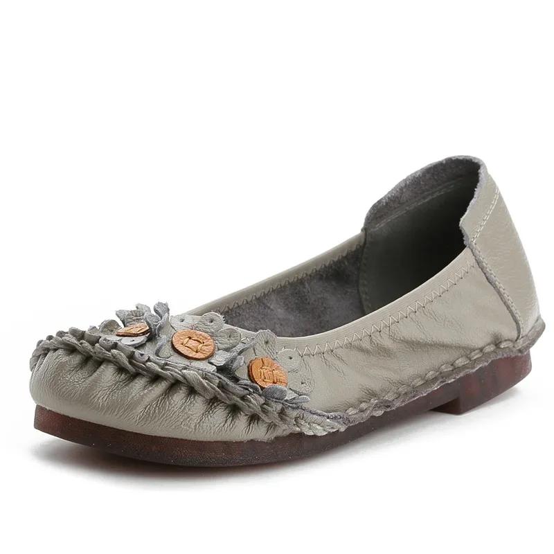 Модные новые женские туфли с цветами, этнические высококачественные лоферы, модные повседневные туфли на плоской подошве, женские туфли для мам на мягкой подошве 2024