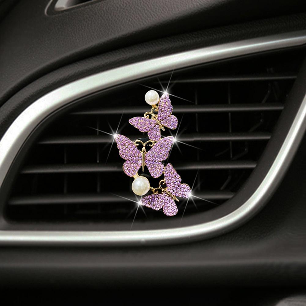 Car Air Freshener Perfume Diamond Outlet Clip Butterfly 3in1 Beautiful Butterflies Conditioner Car Accessories Interior Ornament