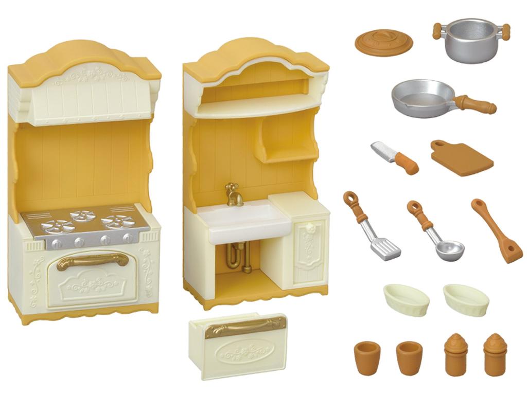 Мебель Sylvanian Families Игрушечный кукольный домик, сертифицированный ST, для детей от 3 лет и Sylvanian Families от Epoch [Плита и раковина] Ka-420 Вверх,