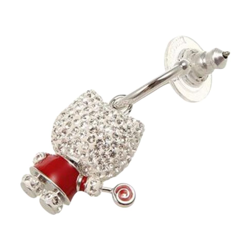 Swarovski Серьги-гвоздики Женские серьги Серебряные Hello Kitty Красный леденец Кристалл 1120585