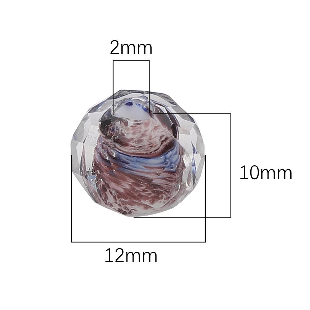 Разноцветные бусины из витого стекла для изготовления украшений своими руками, 12x10 мм, плоские круглые