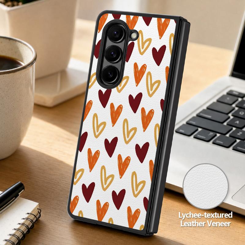 Прекрасный чехол с принтом макарон в форме сердца для Samsung Z Fold 8 Ultra 7 6 5, роскошная кожаная накладка, жесткая складная крышка для телефона для Galaxy Z Fold8 Fold7 Fold6