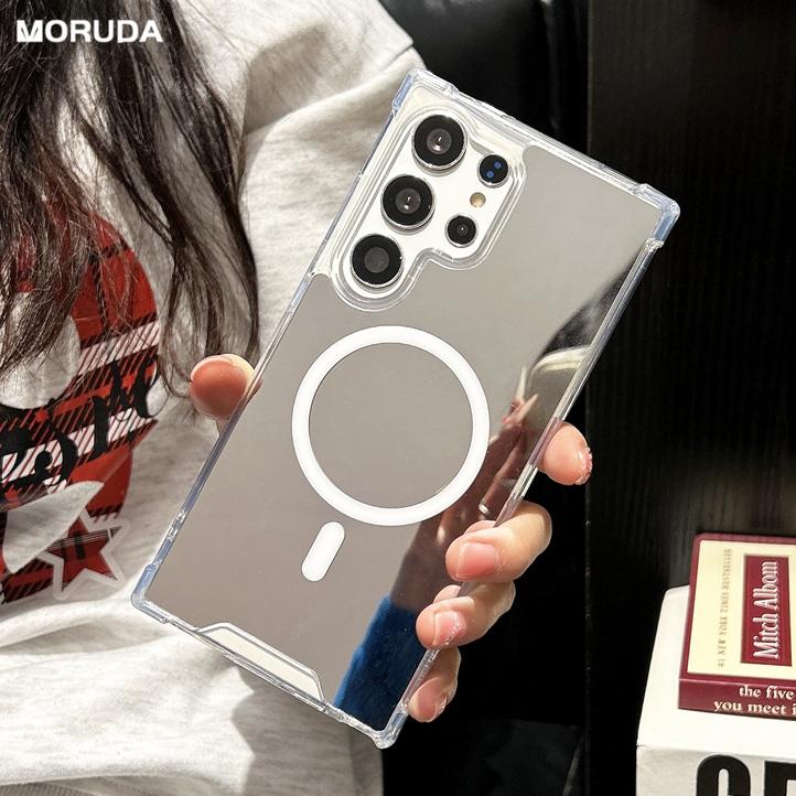 Mirror for Magsafe Case for Samsung Galaxy S25 Ultra S23 S22 Plus S24 FE A55 A35 A54 A16 A15 A36 A56 Make Up Slim Cover