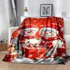 Christmas Snowman And Bear Flannel Blanket,Lightweight,Office Blanket,Sofa Blanket,Comfortable Blanket