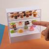Mini Simulated Cake Cabinet Display Stand Doll House Ornament Sliding Door Model Ornament