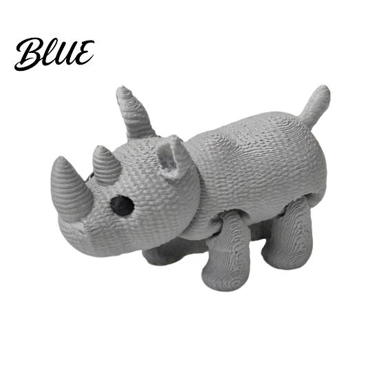 Гладкий Край Модель Носорога 3D Печатная Вязаная Фигурка Носорога Мини Игрушка-Антистресс с Фигуркой Дикого Животного Подвижные Суставы для Стола