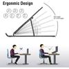 Adjustable Foldable Aluminum Laptop Stand - Ergonomic Portable Notebook Riser for Desk & Travel Height Alignment