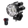 DC12V 5500LM 6000-6500K 30W IP67 9 LED Lamp Beads Motorcycle Aluminum Alloy LED Headlight Lamps with Switch, Constantly Bright