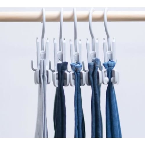 Shinko Hanger Easy Clipper, 20cm Wide, Thin, Interlocking Clothes Hanger with Non-Slip Surface and Rotating Hooks, Stylish, Fits Slacks, Pants, and Sk