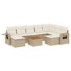 VidaXL Salon de Jardin avec Coussins 10 pcs, Canapés de Terrasse, Ensemble de Meubles de Patio, Mobilier d'Extérieur, Beige 3257178