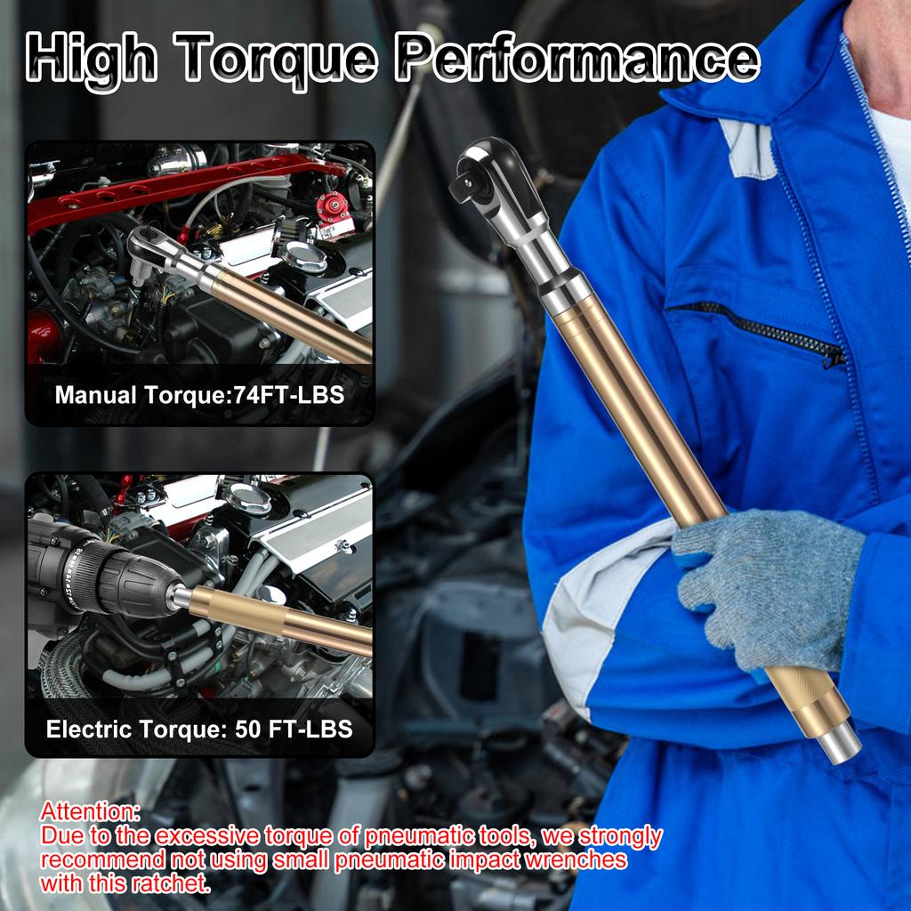 Socket Ratchet Wrench Extender High Torque 1/2" Drive Portable Impact Wrench Adapter for Auto Plumbing Repair Furniture Assembly